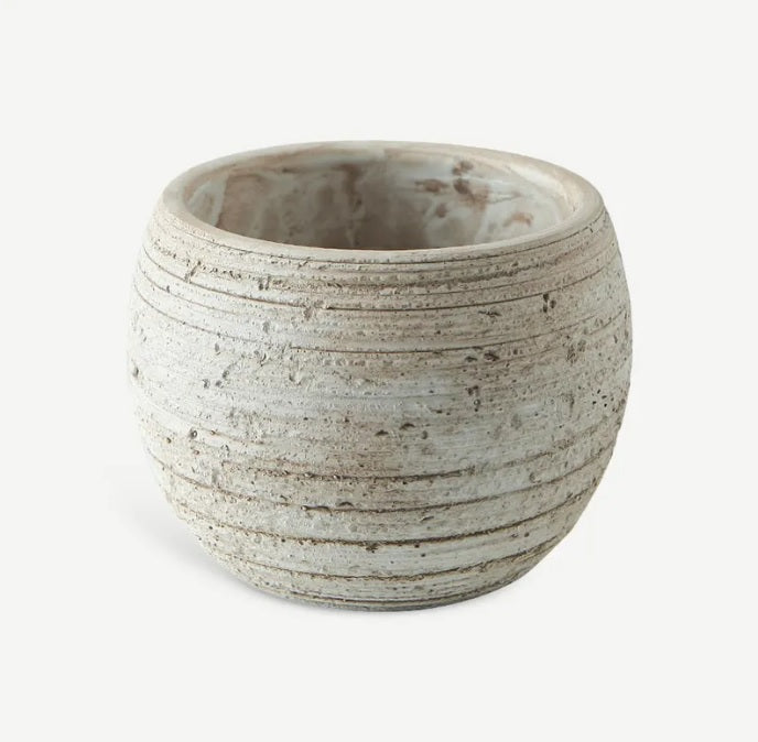 Cement Planter Beige 13cm x11cm - PlantmartUAE.com