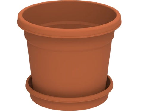 Plastic Round Flowerpot with Tray - PlantmartUAE.com