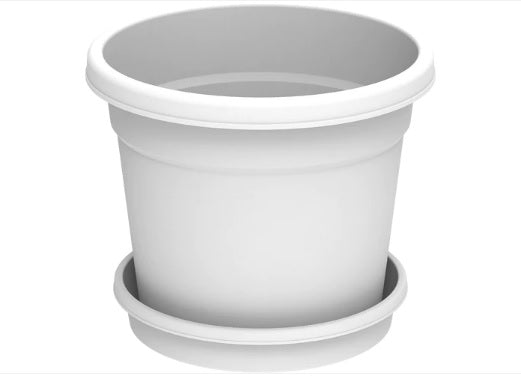 Plastic Round Flowerpot with Tray - PlantmartUAE.com