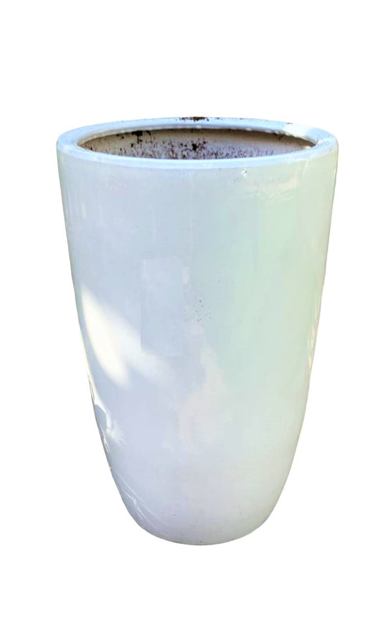 Round White CERAMIC pot 56H x 33D - PlantmartUAE.com