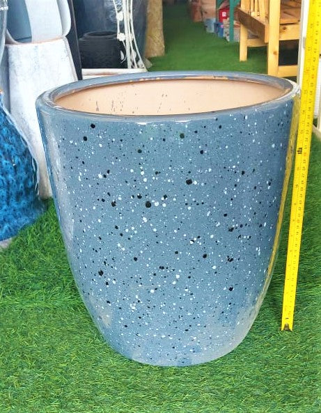 Grey(Glossy) Ceramic pot (38hx35d) - PlantmartUAE.com