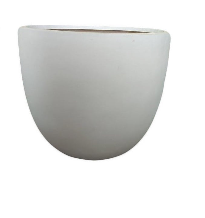 White FiberGlass Pot (40h x 42d) - PlantmartUAE.com