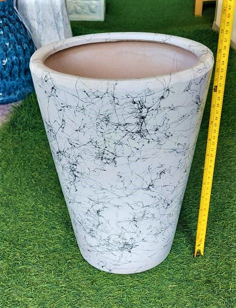 White marble texture Ceramic (34hx26d) - PlantmartUAE.com