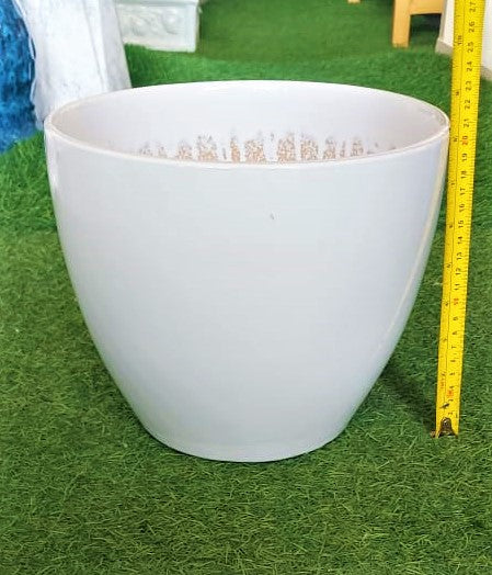 Basic Plain white Ceramic (20hx25d) - PlantmartUAE.com