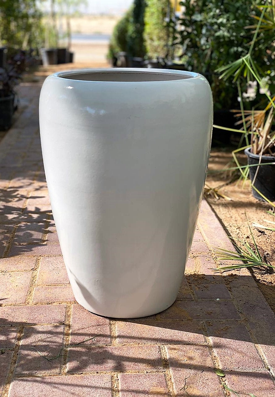 Long white CERAMIC pot - PlantmartUAE.com