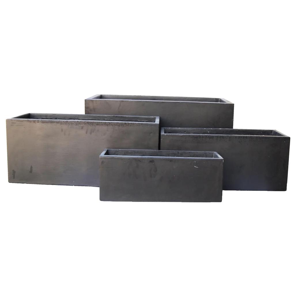 FIBER-CEMENT BLACK PLANTER PLAIN Small GA30-330 - PlantmartUAE.com