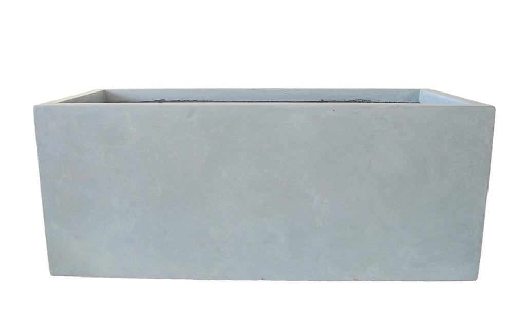 Rectangular FIBERCEMENT grey planter plain - PlantmartUAE.com