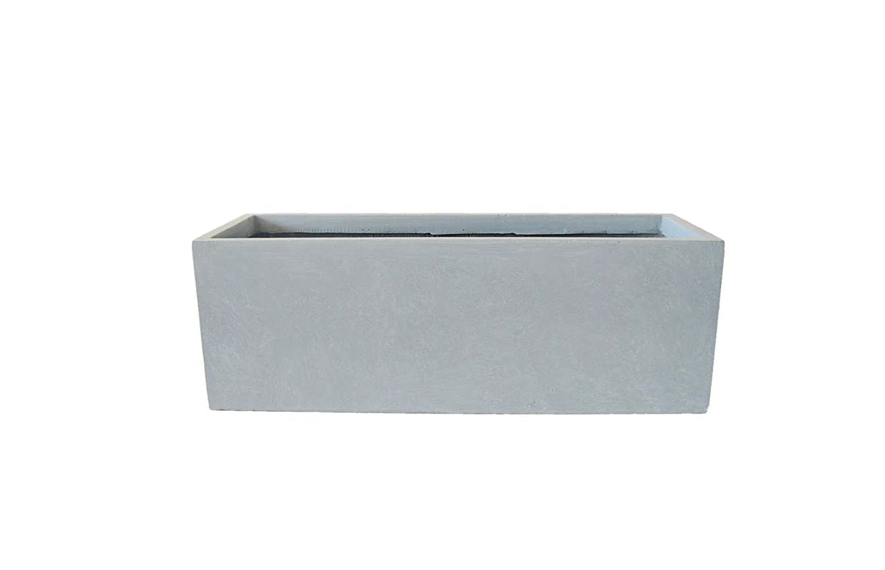 Rectangular FIBERCEMENT grey planter plain - PlantmartUAE.com