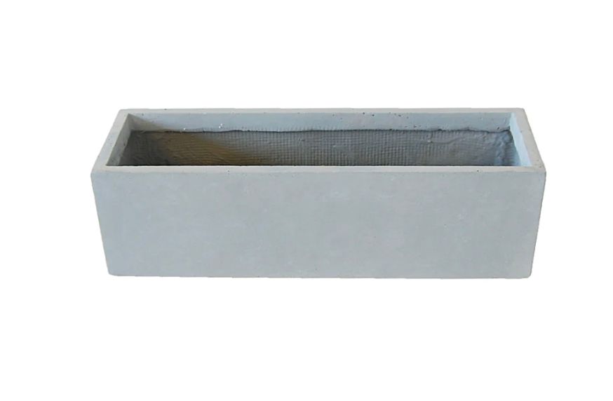 Rectangular FIBERCEMENT grey planter plain - PlantmartUAE.com