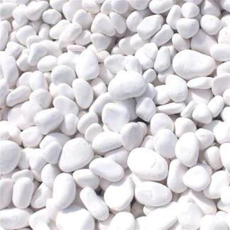 Snow-white Riverstone pebble 20KG - PlantmartUAE.com